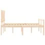 Bed for seniors with solid wood headboard 140x190cm by vidaXL, Beds and slatted bases - Ref: Foro24-3195396, Price: 152,52 €,...