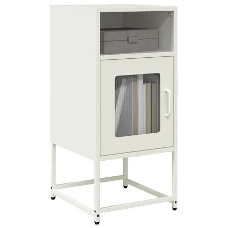 Mesita de noche acero laminado en frío blanco 36x39x78 cm by , Sideboards - Ref: Foro24-853415, Price: 60,90 €, Discount: %