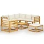 Garden furniture 8 pcs cream cushions solid acacia wood by vidaXL, Garden sets - Ref: Foro24-3057645, Price: 843,44 €, Discou...
