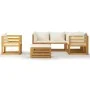 Garden furniture 8 pcs cream cushions solid acacia wood by vidaXL, Garden sets - Ref: Foro24-3057645, Price: 843,44 €, Discou...
