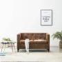 Sofá Chesterfield de 2 plazas tapizado tela aspecto ante marrón by , Sofas - Ref: Foro24-247156, Price: 354,20 €, Discount: %