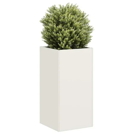 Jardinera de acero laminado en frío blanco 40x40x80 cm by , Pots and planters - Ref: Foro24-860704, Price: 81,31 €, Discount: %