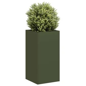 Jardinera de acero laminado en frío verde oliva 40x40x80 cm de , Maceteros y jardineras - Ref: Foro24-860706, Precio: 76,79 €...
