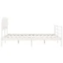 Double bed frame with white solid wood headboard by vidaXL, Beds and slatted bases - Ref: Foro24-3195292, Price: 136,48 €, Di...