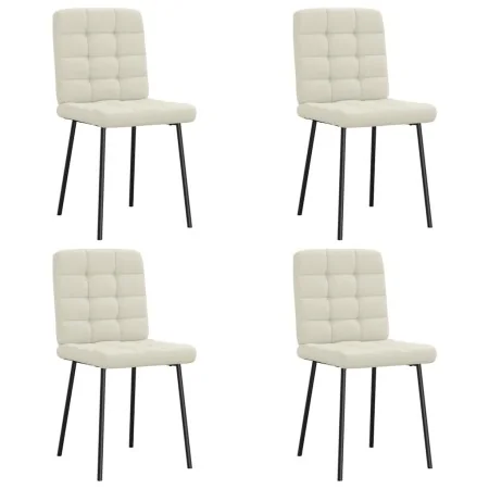 Sillas de comedor 4 unidades terciopelo crema de , Sillas de comedor - Ref: Foro24-3315189, Precio: 170,45 €, Descuento: %