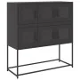Aparador de acero laminado en frío negro 100,5x39x107 cm de , Aparadores - Ref: Foro24-853422, Precio: 129,91 €, Descuento: %