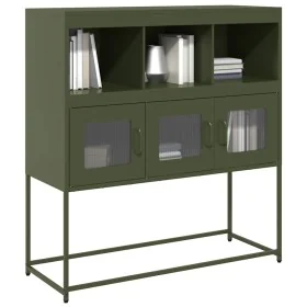 Aparador de acero laminado en frío verde oliva 100,5x39x107 cm von , Sideboards - Ref: Foro24-853420, Preis: 118,89 €, Rabatt: %