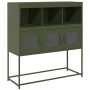 Aparador de acero laminado en frío verde oliva 100,5x39x107 cm de , Aparadores - Ref: Foro24-853420, Precio: 120,10 €, Descue...