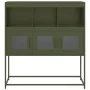 Aparador de acero laminado en frío verde oliva 100,5x39x107 cm de , Aparadores - Ref: Foro24-853420, Precio: 120,10 €, Descue...