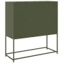 Aparador de acero laminado en frío verde oliva 100,5x39x107 cm de , Aparadores - Ref: Foro24-853420, Precio: 120,10 €, Descue...