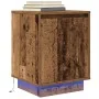 Mesilla de noche con luces LED madera vieja 38x34x50 cm de , Mesitas de noche - Ref: Foro24-861279, Precio: 46,89 €, Descuent...