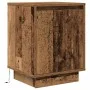 Mesilla de noche con luces LED madera vieja 38x34x50 cm de , Mesitas de noche - Ref: Foro24-861279, Precio: 46,89 €, Descuent...