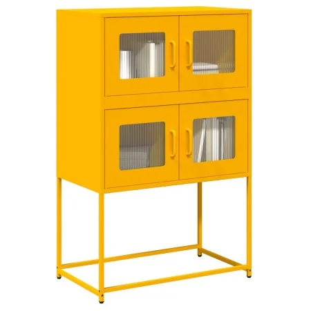 Aparador de acero amarillo mostaza 68x39x107 cm de , Aparadores - Ref: Foro24-853347, Precio: 100,58 €, Descuento: %