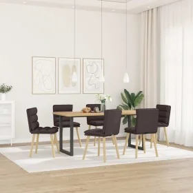 Sillas de comedor 6 unidades tela marrón oscuro von , Essstühle - Ref: Foro24-3315667, Preis: 317,98 €, Rabatt: %