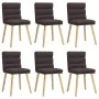 Sillas de comedor 6 unidades tela marrón oscuro de , Sillas de comedor - Ref: Foro24-3315667, Precio: 317,95 €, Descuento: %