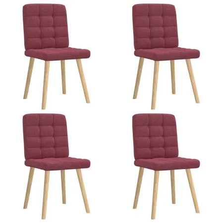 Sillas de comedor 4 unidades tela rojo tinto de , Sillas de comedor - Ref: Foro24-3315194, Precio: 202,26 €, Descuento: %