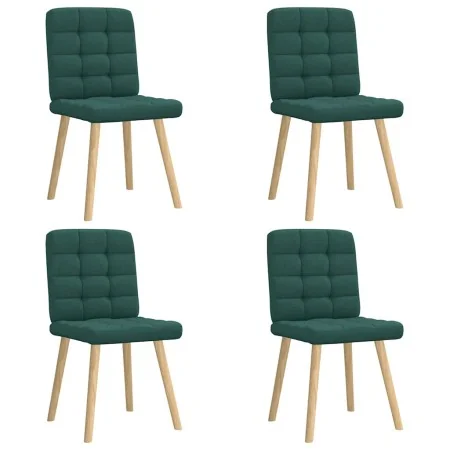 Sillas de comedor 4 unidades tela verde oscuro de , Sillas de comedor - Ref: Foro24-3315196, Precio: 204,16 €, Descuento: %