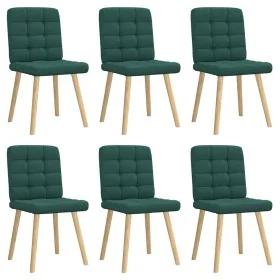 Sillas de comedor 6 unidades tela verde oscuro by , dining chairs - Ref: Foro24-3315466, Price: 302,25 €, Discount: %