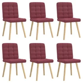 Sillas de comedor 6 unidades tela rojo tinto by , dining chairs - Ref: Foro24-3315464, Price: 302,25 €, Discount: %