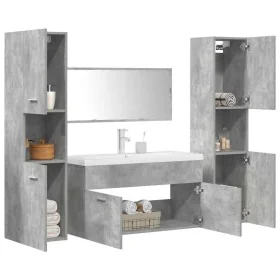 Set muebles de baño 5 piezas madera ingeniería gris hormigón von , Badezimmermöbel - Ref: Foro24-3324906, Preis: 408,90 €, Ra...