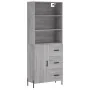 Aparador alto madera contrachapada gris sonoma 69,5x34x180 cm de , Aparadores - Ref: Foro24-3189459, Precio: 163,64 €, Descue...