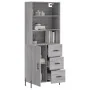 Aparador alto madera contrachapada gris sonoma 69,5x34x180 cm de , Aparadores - Ref: Foro24-3189459, Precio: 163,64 €, Descue...