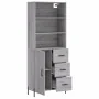 Aparador alto madera contrachapada gris sonoma 69,5x34x180 cm de , Aparadores - Ref: Foro24-3189459, Precio: 163,64 €, Descue...