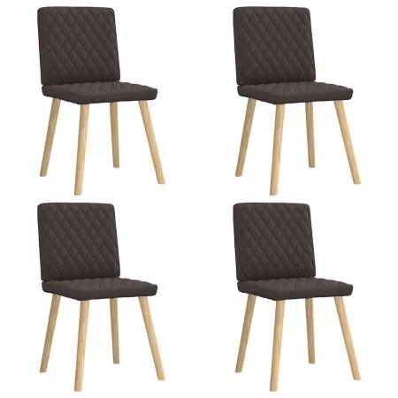 Sillas de comedor 4 unidades tela marrón oscuro by , dining chairs - Ref: Foro24-3315225, Price: 199,30 €, Discount: %