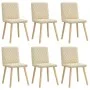 Sillas de comedor 6 unidades tela color crema de , Sillas de comedor - Ref: Foro24-3315498, Precio: 297,73 €, Descuento: %