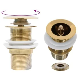 Desagüe empuje sin función desbordamiento dorado 6,4x6,4x9,1 cm von , Wasserhähne - Ref: Foro24-149062, Preis: 19,44 €, Rabat...