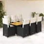 Set de mesa y sillas de jardín 9 pzas y cojines ratán PE negro by , Garden sets - Ref: Foro24-3277134, Price: 1,00 €, Discoun...