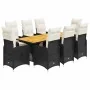 Set de mesa y sillas de jardín 9 pzas y cojines ratán PE negro by , Garden sets - Ref: Foro24-3277134, Price: 1,00 €, Discoun...