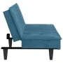 Sofá cama con portavasos terciopelo azul by , Sofas - Ref: Foro24-351919, Price: 263,21 €, Discount: %