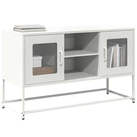 Mueble para TV de acero blanco 100,5x39x60,5 cm de , Muebles TV - Ref: Foro24-853385, Precio: 90,90 €, Descuento: %