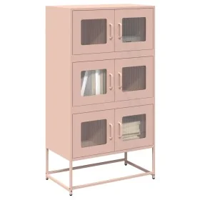 Aparador de acero rosa 68x39x123 cm de , Aparadores - Ref: Foro24-853351, Precio: 136,45 €, Descuento: %