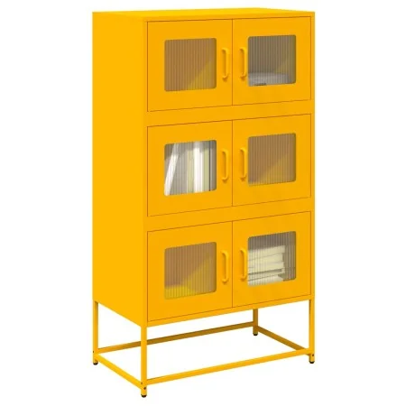 Aparador de acero amarillo mostaza 68x39x123 cm de , Aparadores - Ref: Foro24-853353, Precio: 137,35 €, Descuento: %
