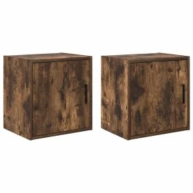 Armarios de pared 2 uds para garaje madera roble ahumado by , Armarios industriales - Ref: Foro24-860634, Price: 59,45 €, Dis...