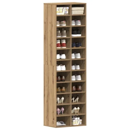 Zapatero de madera contrachapada roble artisian 54x34x183 cm by , Shoe racks and shoe organizers - Ref: Foro24-859385, Price:...