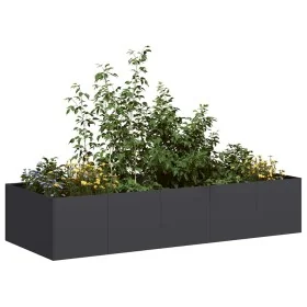 Jardinera de acero laminado en frío negro 200x80x40 cm de , Maceteros y jardineras - Ref: Foro24-860752, Precio: 107,85 €, De...