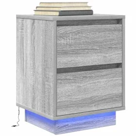 Mesilla de noche con luces LED Sonoma gris 38x34x50 cm von , Nachttische - Ref: Foro24-861293, Preis: 58,25 €, Rabatt: %