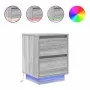 Mesilla de noche con luces LED Sonoma gris 38x34x50 cm de , Mesitas de noche - Ref: Foro24-861293, Precio: 58,24 €, Descuento: %