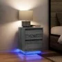 Mesilla de noche con luces LED Sonoma gris 38x34x50 cm de , Mesitas de noche - Ref: Foro24-861293, Precio: 58,24 €, Descuento: %