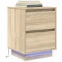 Mesilla de noche con luces LED roble Sonoma 38x34x50 cm by , Nightstands - Ref: Foro24-861287, Price: 57,92 €, Discount: %