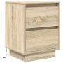Mesilla de noche con luces LED roble Sonoma 38x34x50 cm by , Nightstands - Ref: Foro24-861287, Price: 57,92 €, Discount: %
