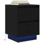 Mesilla de noche con luces LED negra 38x34x50 cm by , Nightstands - Ref: Foro24-861285, Price: 61,04 €, Discount: %