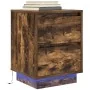 Mesilla de noche con luces LED roble ahumado 38x34x50 cm by , Nightstands - Ref: Foro24-861291, Price: 62,06 €, Discount: %