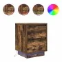 Mesilla de noche con luces LED roble ahumado 38x34x50 cm by , Nightstands - Ref: Foro24-861291, Price: 62,06 €, Discount: %