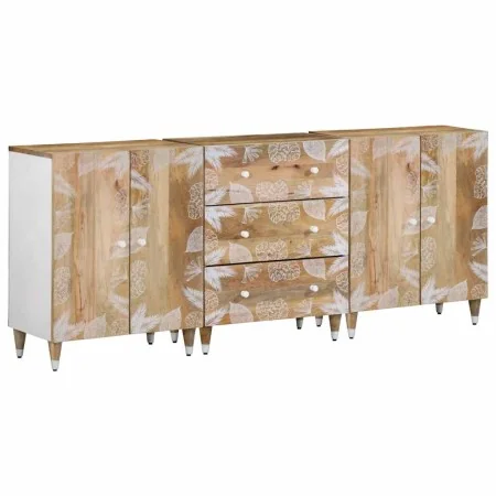 Aparadores 3 uds de madera maciza de mango 60x33,5x75 cm by , Lockers and storage cabinets - Ref: Foro24-3310134, Price: 330,...