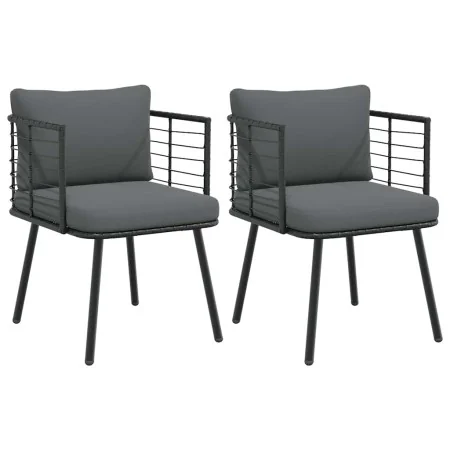 Sillones de jardín con cojines 2 uds ratán sintético negro von , Gartenstühle - Ref: Foro24-3328656, Preis: 216,17 €, Rabatt: %