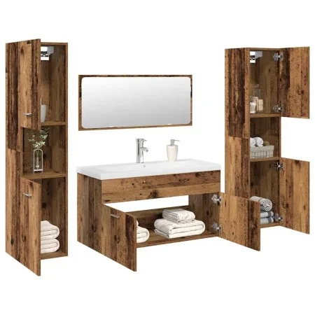 Juego de muebles de baño 5 piezas madera ingeniería envejecida von , Badezimmermöbel - Ref: Foro24-3328919, Preis: 463,14 €, ...
